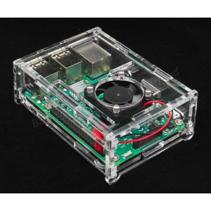 HR0214-166A Transparent Acrylic Case + Cooling System External Fan For Raspberry Pi 3/2/B/B+